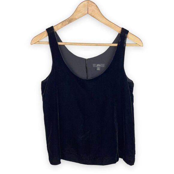 J. Crew Velvet Scoop Neck Tank with Button Back Detail - Picture 5 of 10